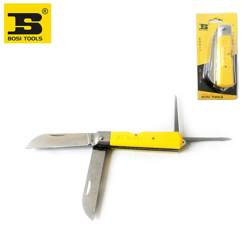 wholesale BOSI 4 in 1 multi functional electrician's saw knife folding cutting blades