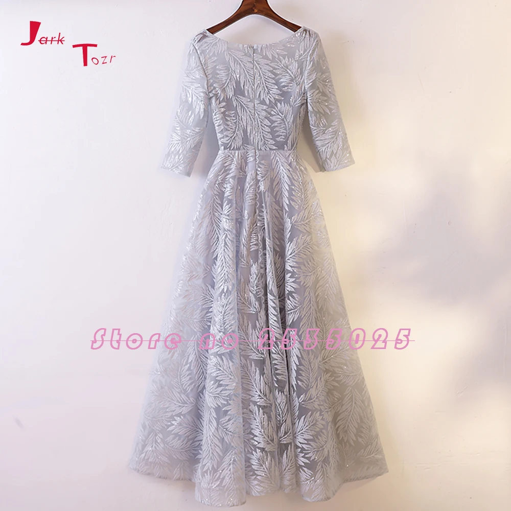 Jark Tozr изготовленные на заказ Элегантные вечерние платья Длинные Vestido Formatura Alibaba китайские серые кружевные Выпускные платья Ballkleider