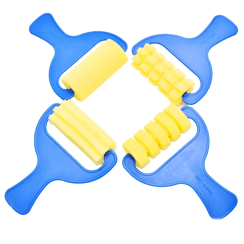 31 шт./компл. Губка кисти фартук одежда палитра лоток для краски ролик кисть с пластиковой ручкой обучение маленьких детей Рисунок игрушка