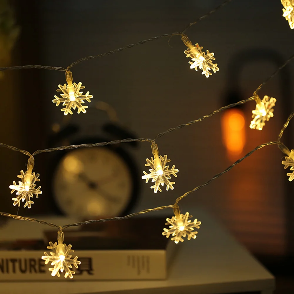 Светодио дный светодиодная гирлянда праздничный свет рождественский струнный свет 10 Снежинка Фея подарок фонари Свадебная вечеринка