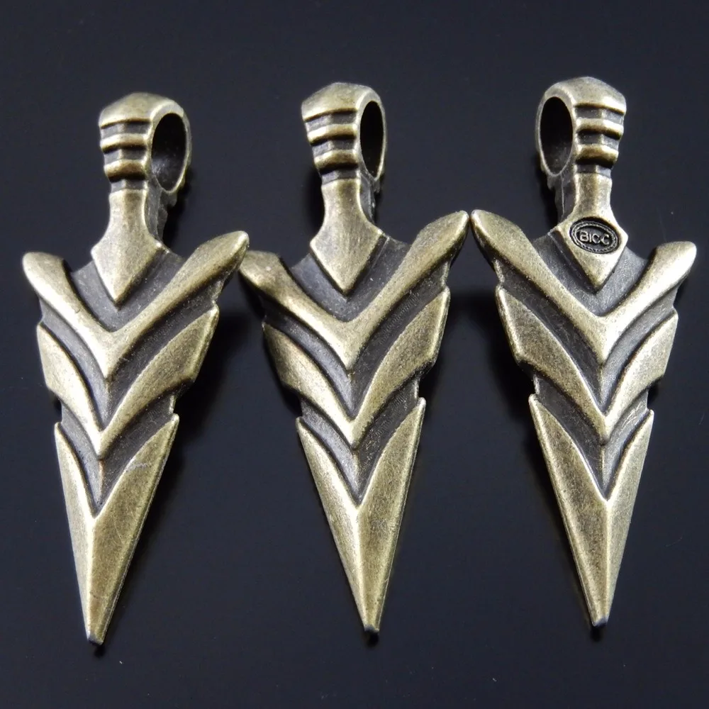 10PCS Vintage Cool Sword Pendants AU37018 Antique Vintage Style Bronze Tone Alloy Cool Arrow Head Pendant Charm Hot sale