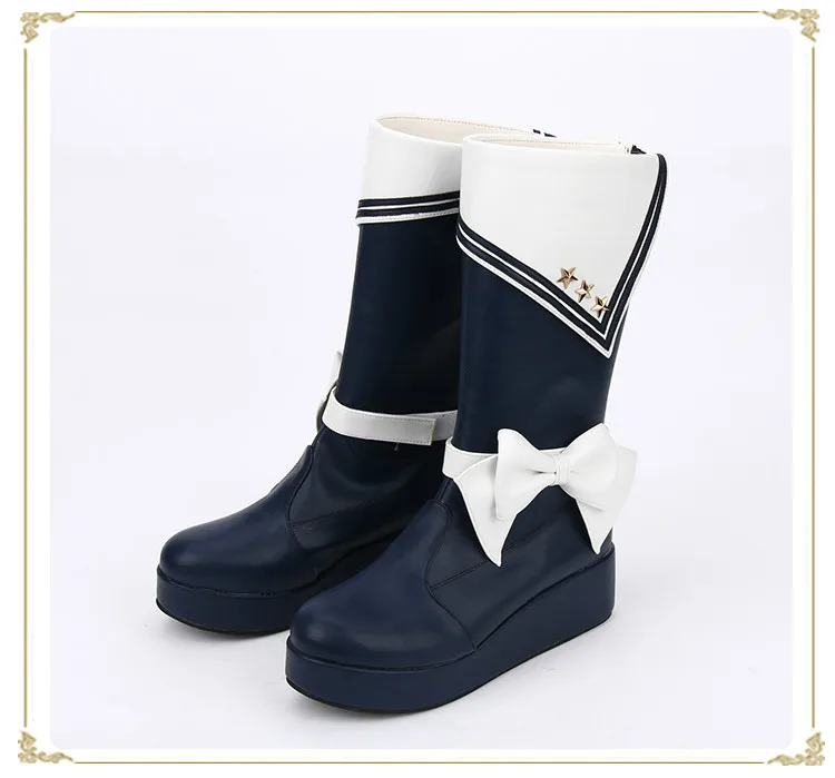 Estilo Zapatos Mariposa Azul Decoración Naval Cielo Pu8490 azul Gruesa Inferior Plataforma Cuñas Custom Princesa Classic blanco Dulce Lolita g6wqE8xnfY