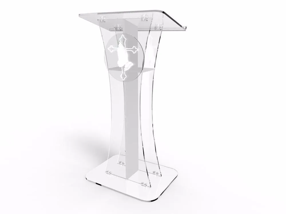 Чистый крест lectern/кристально чистый акриловый крест pulpit церкви