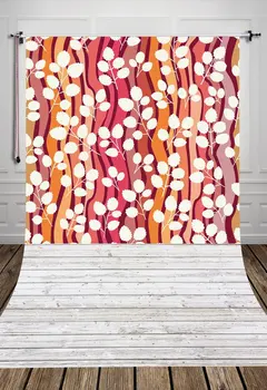 

5x7ft floral wall and wood floor art photography background Newborn Backdrop
