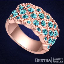 Pavimenta los anillos Original Swarovski Elements Crystal Rose plateó la joyería de la alta calidad