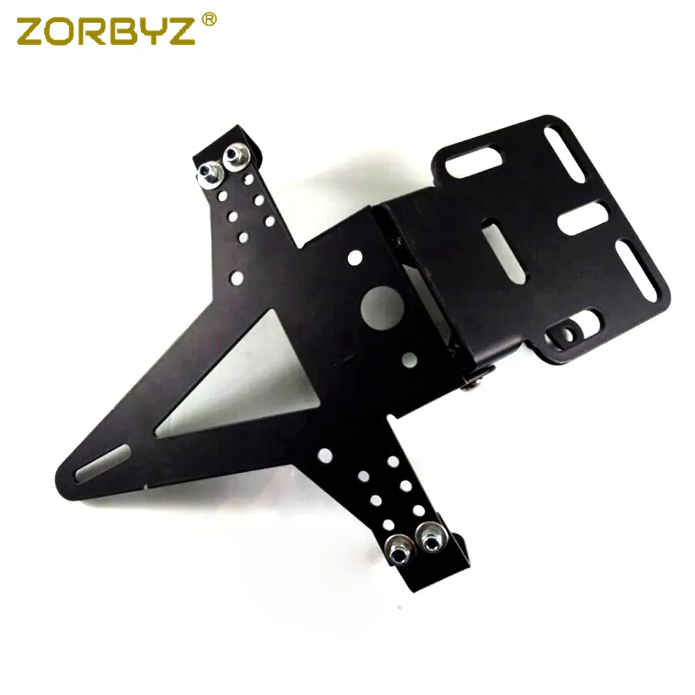 ZORBYZ New Motorcycle Black Rear Tail Light Mount License Plate Bracket