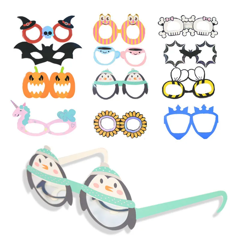 Children's Birthday Party Supplies Baby Decorative Masks Festival Dress Up Halloween Goggles Atmosphere Paper Unicorn Mask qq039 | Дом и