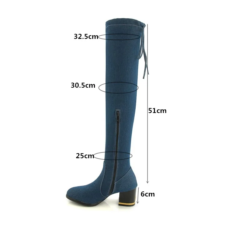 Knie High Pxelena 34 Dark Denim Weibliche Stiefel light 43 Slim Lange Über Reitstiefel Blue Heels Das Oberschenkel Platz Fit Hohe Schuhe Blue Blau Frauen vqvU6pr