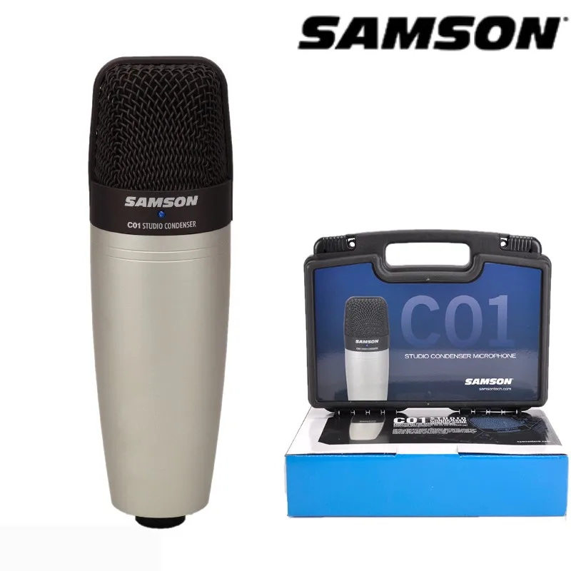 Samson-micrófono condensador de diafragma grande C01, Original,  profesional, para grabación, con estuche