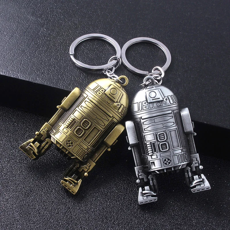 3D Star Wars Robot R2D2 Pendants keychain Metal Keyring Men Boys Gift Star Wars