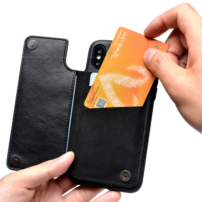 

Retro PU Leather Bag Soft Case For iPhone X XR XS MAX 6 6s 7 8 Plus Flip Wallet Holder Back Cover Wallet Card Stand Magnetic