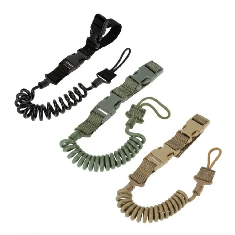 

Tactical Pistol Handgun Elastic Spring Lanyard Sling for Duty Belt lanyard Molle Military Combat Single Point Gun Sling Adjustab