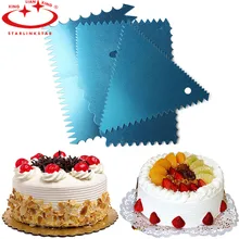 4 шт./компл. скребок для масла из алюминиевого сплава с зубцами помадка украшения торта принадлежности для приготовления кондитерских изделий