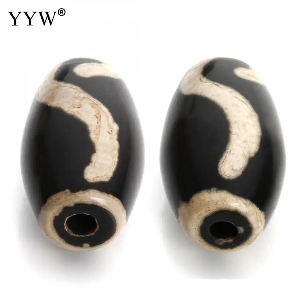 2PCS Natural Stone Beads Tibetan Agates Dzi Drum 14x24mm Hole:Approx 3mm Bead Jewelry Gift Wealth and health | Украшения и