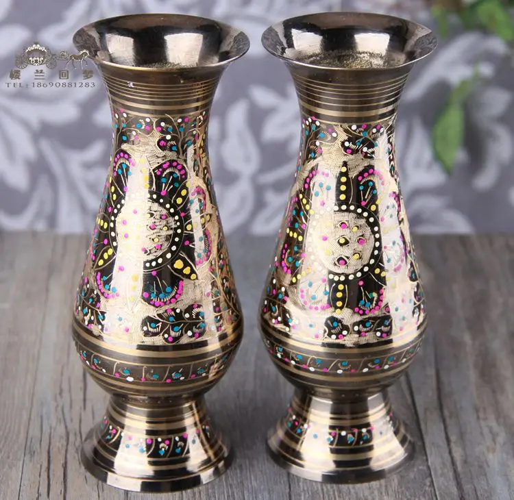 16.5cm Height 2pcs Mosaic candle holder with vase amber pakistan vase