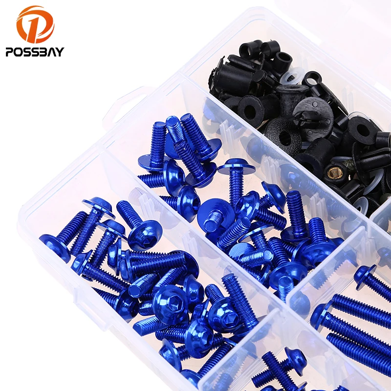 POSSBAY Iron Motorcycle Fairing Bolt Screw Fastener Motorbike