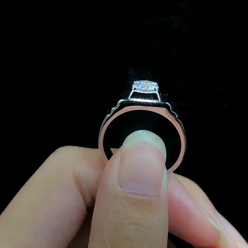 1ct карат мужские кольца AAAAA высокое качество NSCD полудрагоценный камень 4 зубец Установка обручальное кольцо для мужчин браслеты ювелирные изделия