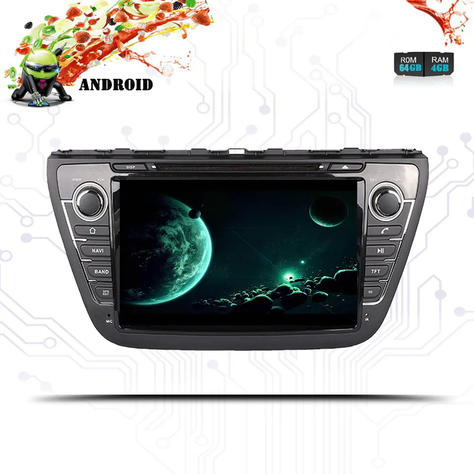 4 ГБ ОЗУ Android 9 0 автомобильный DVD GPS Мультимедиа подходит SUZUKI SX4 S CROSS 2013 2014 2015 2016 Авто