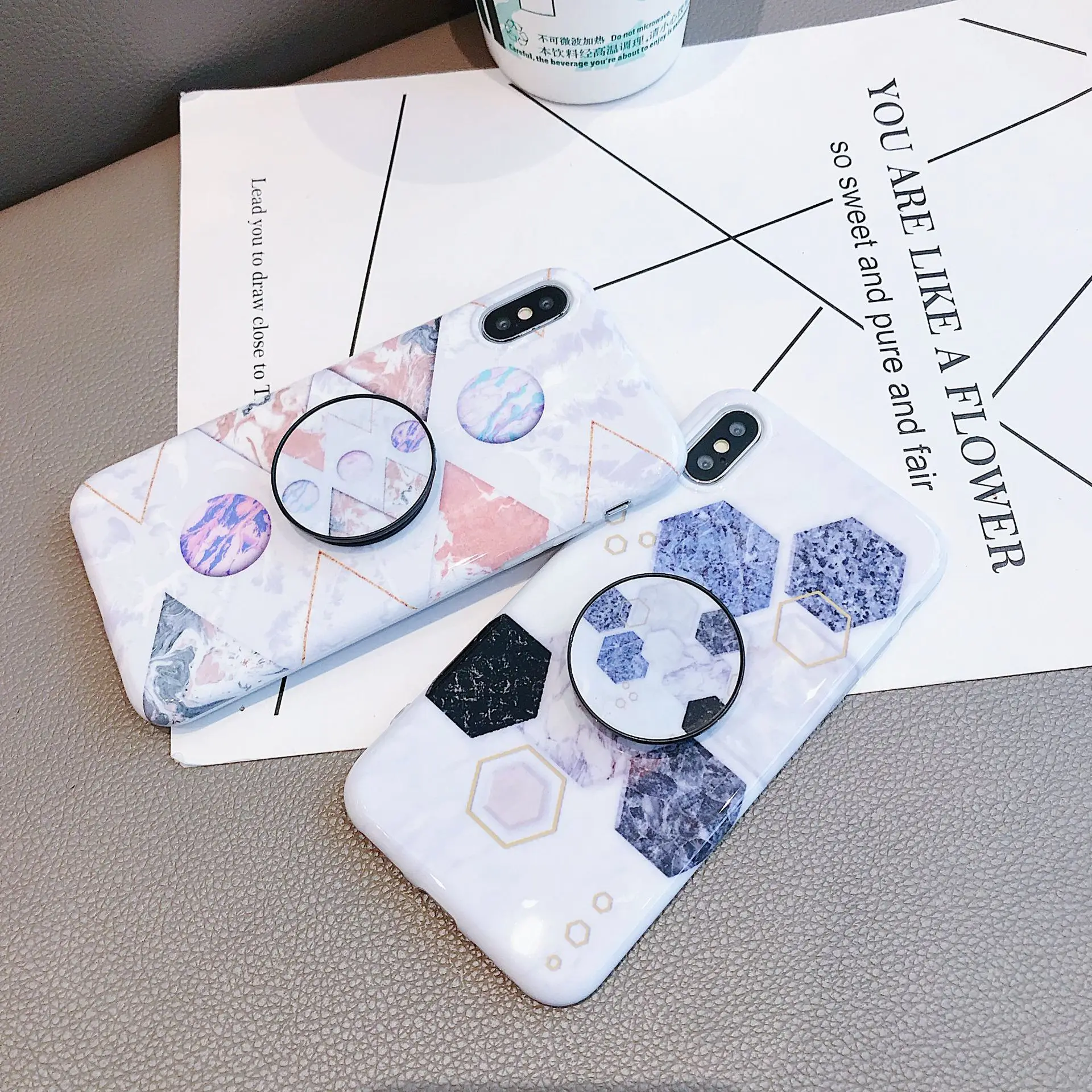 LoliHippo мягкий силиконовый мраморный чехол для iPhone x 7 8 6 S Plus Grip Holder Прекрасный