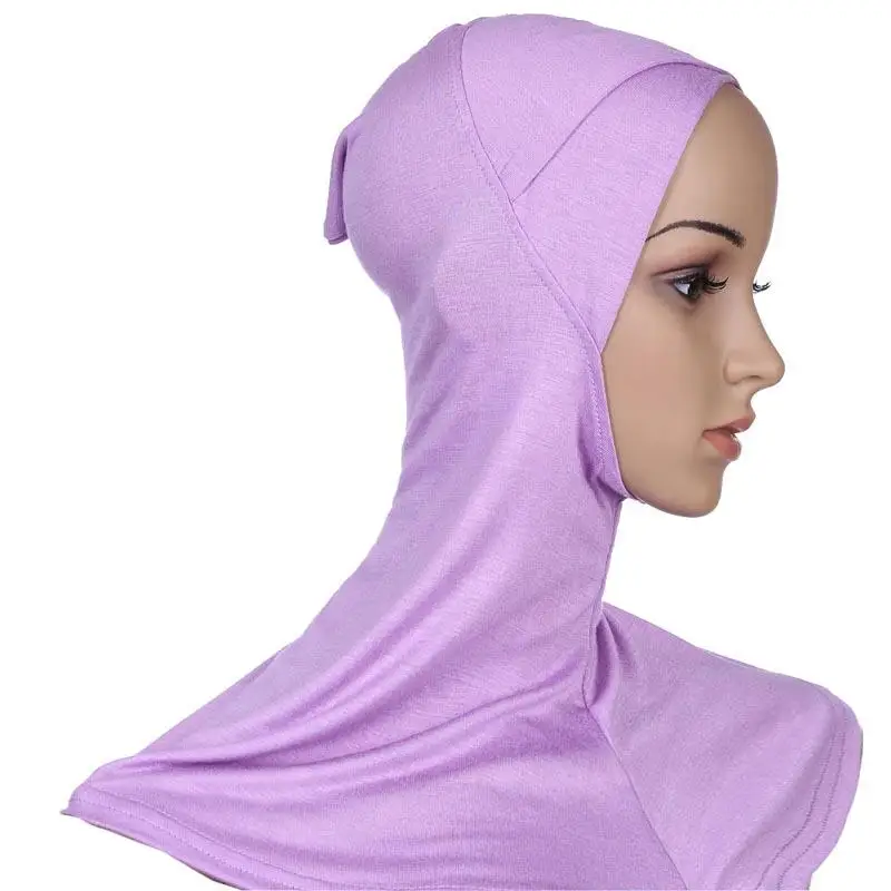 Мусульманские женщины под шарф, шляпа, шапка, кость головной убор хиджаб исламский Niquabs обертывание Chemo Cover Arab cap s Ninja Amira шапки Ближнего Востока - Цвет: light purple