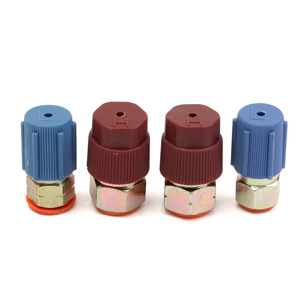 

4Pcs Car Retrofit 7/16 to 3/8 Conversion Adapter R12 to R134a High/Low Voltage AC Fitting for Automobiles Air Conditioner
