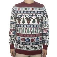 Washable Funny Light Up Ugly Christmas Sweater for Men Cute Reindeer Santa Claus Knitted Xmas Pullover Jumper Plus Size S-2XL