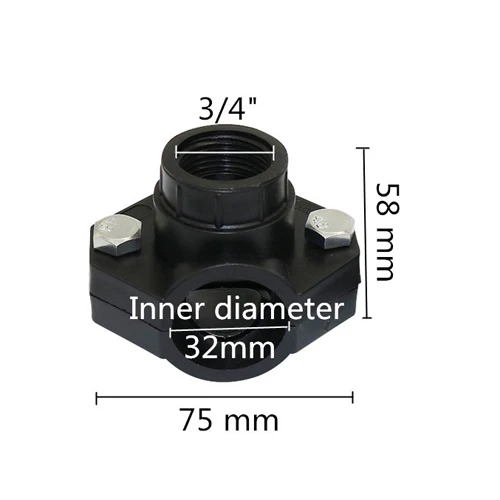 DN32-3I4 inch Пластиковые обушок DN32 DN25 трубы теплицы оросительные трубки зажимные ленты инструменты для сельского хозяйства фитинг трубы седло зажим 10 шт - Цвет: DN32-3I4 inch