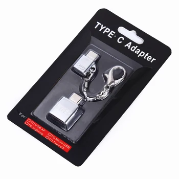 

10sets Type C OTG 2pcs/Sets Micro USB Female to Type C USB Male OTG Adapter Charger Zinc Alloy Set Suit with Metal Lanyard