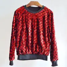 Tumblr Unicorn Kpop Настоящее регулярные с круглым вырезом полный полиэстер хлопок блестками стиль для женщин плед блёстки круглый