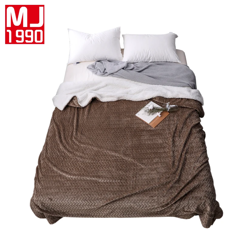 

Flannel Coral Fleece Blanket Polyester Solid Color Lamb Cashmere Throw Sofa Cover Sheet Soft Blankets On The Bed High Quality