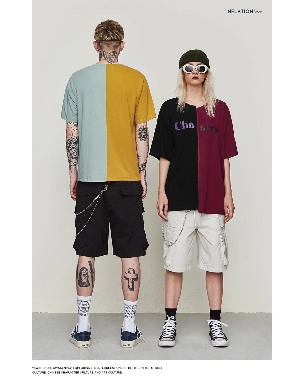 Инфляция мужская одежда летние футболка мужская рубашка мужская письмо блуза со вставкой рок уличная хлопковая Футболка мужская с коротким рукавом летняя брендовая одежда мужская футболка 91199 S