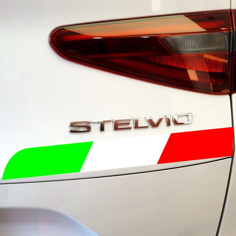 1pcs NEW Flag of Italy Car Side Fender Rear box Emblem Badge Stickers for Alfa Romeo Giulietta Giulia Spider GT Fiat Maserati
