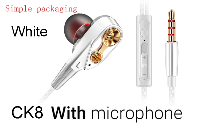 QKZ CK8 наушники-вкладыши супер бас наушники с микрофоном Hifi гарнитуры для samsung iPhone Xiaomi huawei ipd с микрофоном наушники - Цвет: Розовый