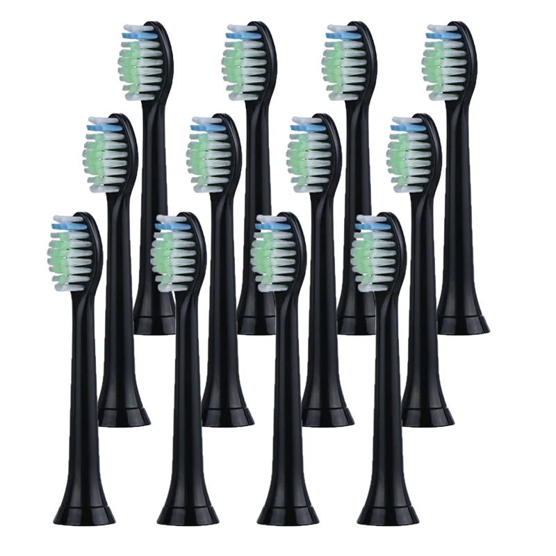 12 шт./лот сменные насадки для зубной щетки для Philips Sonicare DiamondClean HydroClean Black HX6064 насадки для электрической зубной щетки