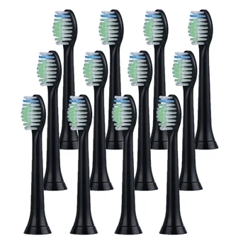 

12pcs/lot Replacement Toothbrush Heads For Philips Sonicare DiamondClean HydroClean Black HX6064 Electric Tooth Brush Heads