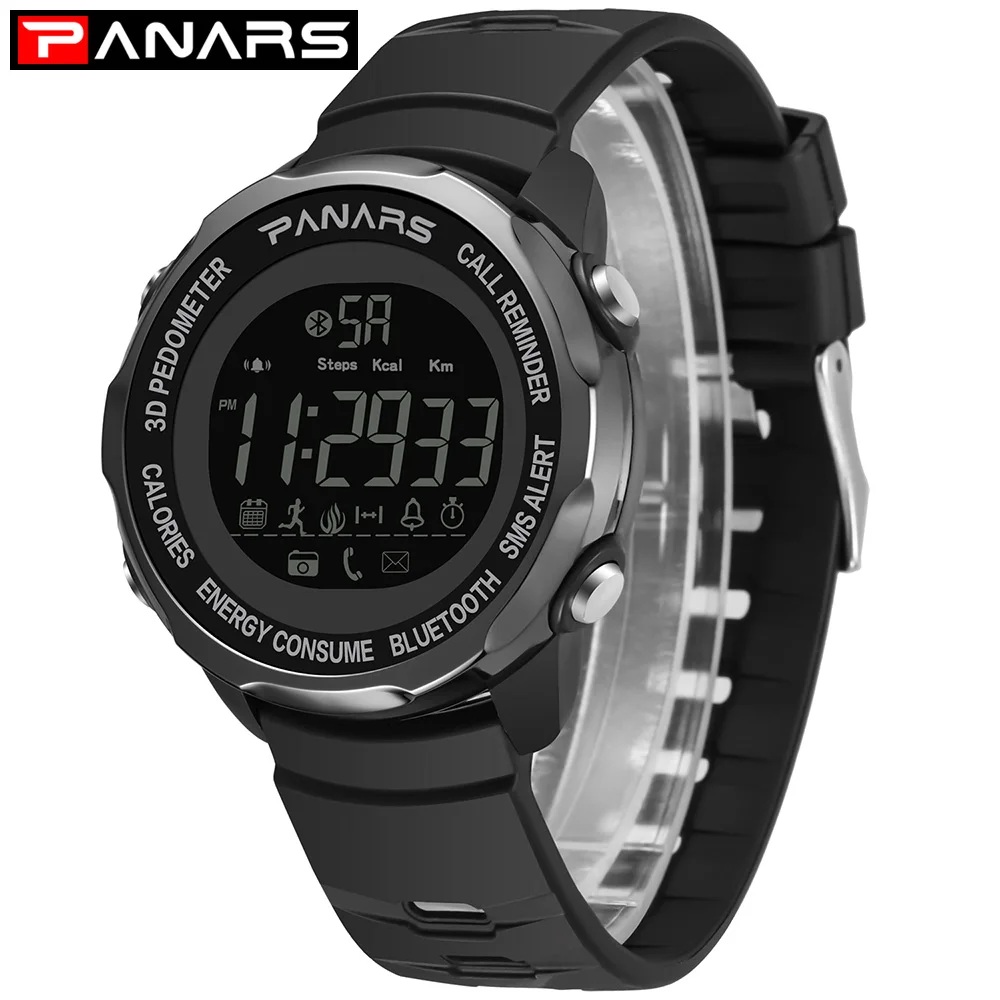 

PANARS Bluetooth Smart Watch IOS Android Men's Clock Call Reminder Calorie Digital Pedometer Electronic Watch relogio masculino