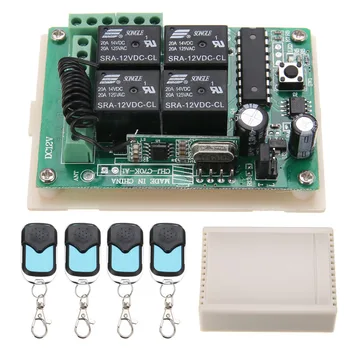 

New 4pcs High Quality 433MHz Rolling Code Remote Control + 12V Wireless Relay Receiver Suitable For Car Mayitr