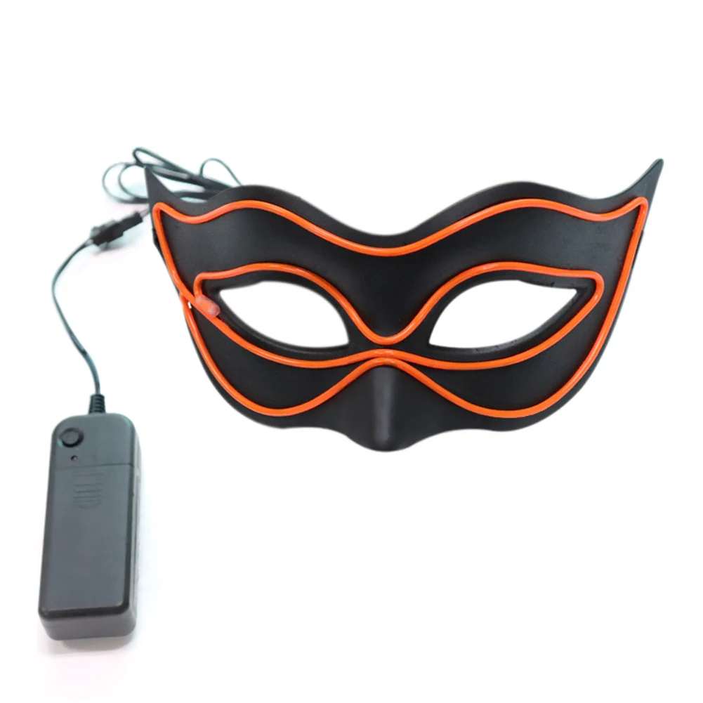 8 цветов светящаяся маска холодный свет V-Mask бар костюм для караоке мяч вечерние Хэллоуин маска на лицо светодиодные очки Прямая - Цвет: Orange