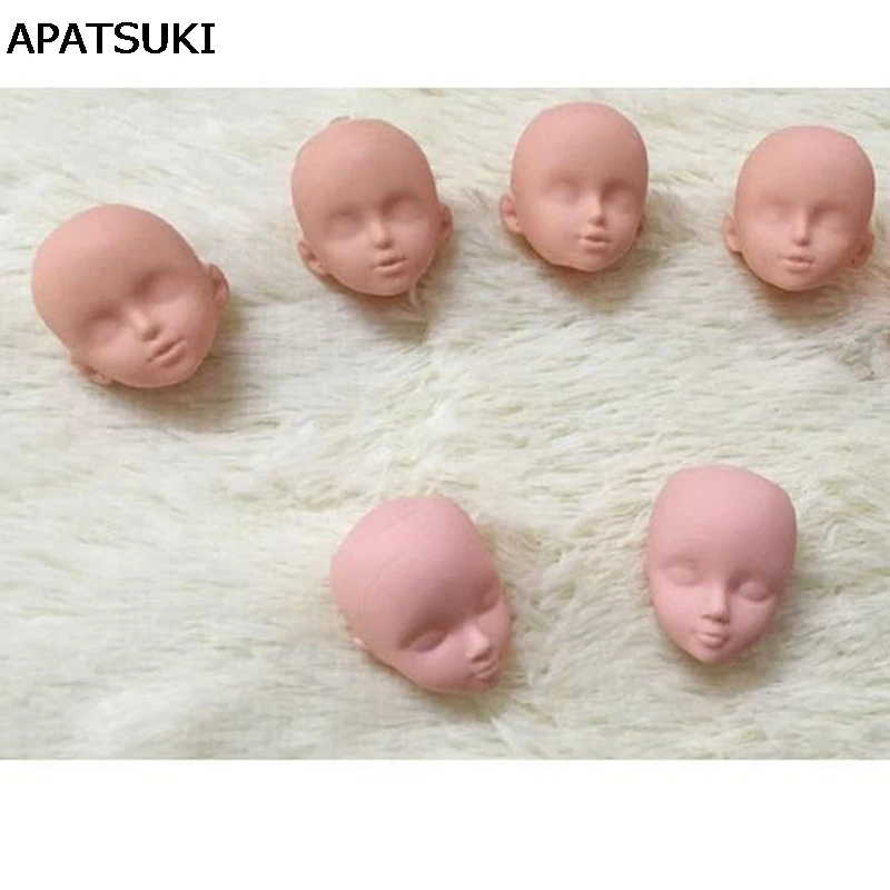2pcs lot Soft Plastic Practice Makeup Doll Heads For Barbie Doll For 1 6 Kurhn BJD