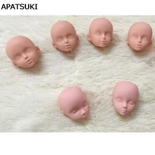2pcs lot Soft Plastic Practice Makeup Doll Heads For Barbie Doll For 1 6 Kurhn BJD