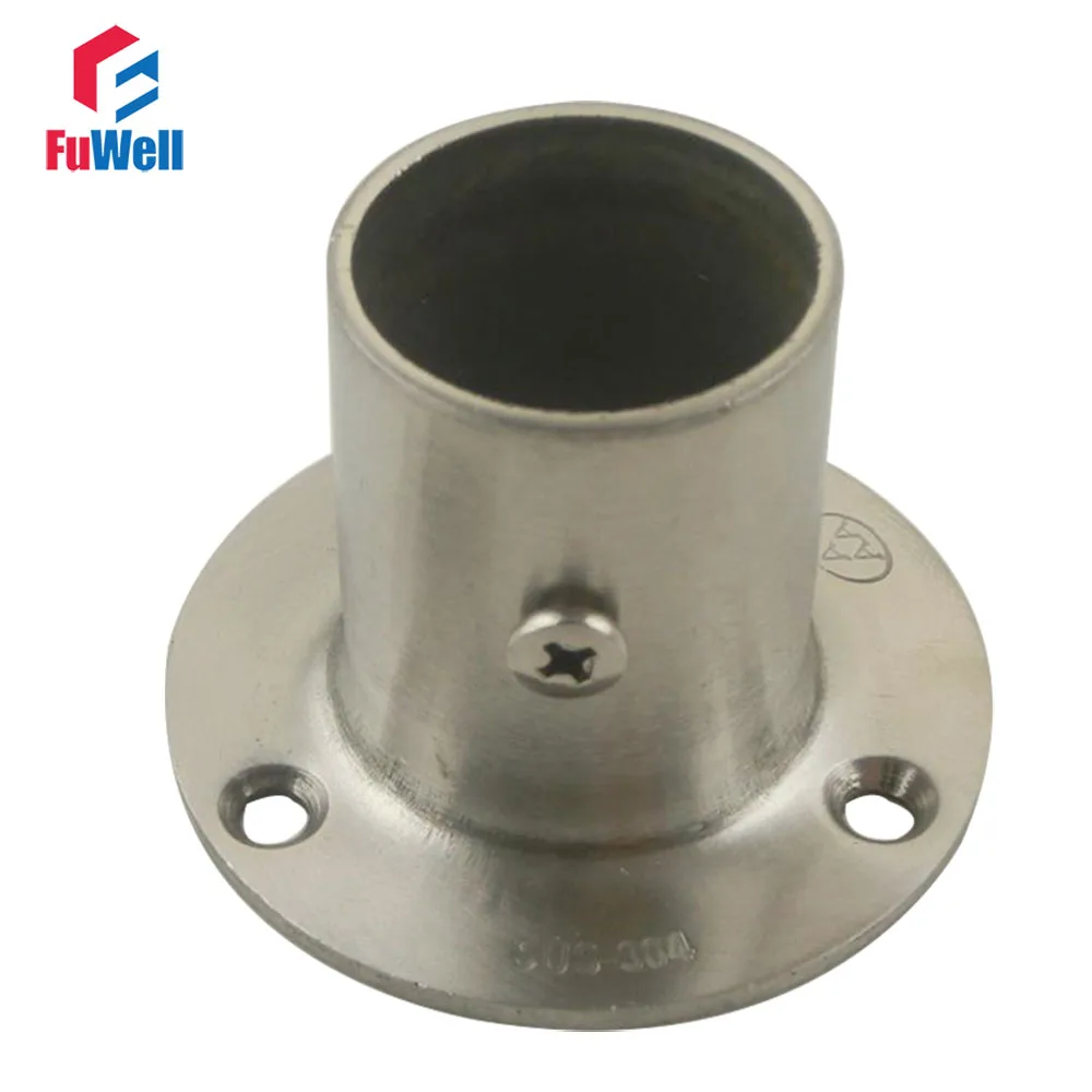 2pcs 32mm Diameter Flange Pipe Bracket 37mm Height Hanging Clothes Rod