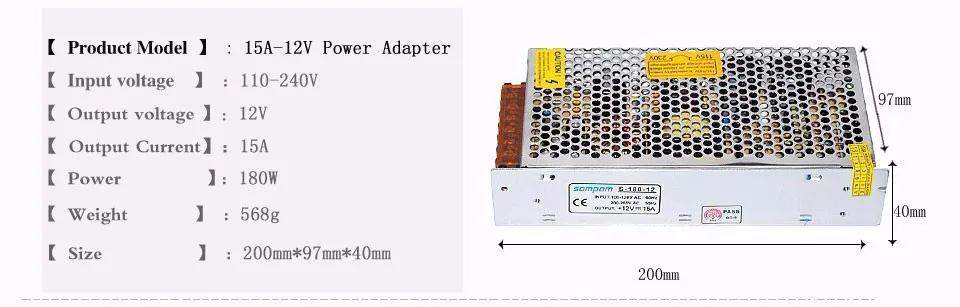 MeeToo Светодиодный источник питания AC100-240V к DC12V импульсный трансформатор в 1A 2A 3A 5A 8A 10A 15A 20A 30A адаптер питания для светодиодной ленты