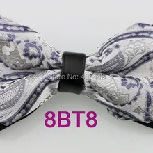 Галстуки YIBEI coahella с черным низом, регулируемые взрослые бабочки с серебристыми серыми галстуками-бабочками с пейсли, галстук-бабочка унисекс, предварительно завязанный