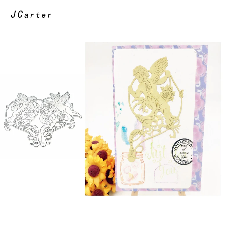 

JC 2019 New Arrival Angel Back Metal Cutting Dies for Scrapbooking DIY Embossing Folder Paper Card Handmade Album Crafts Stencil