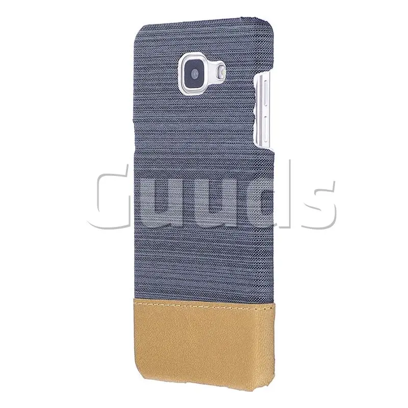 Canvas Cloth Coated Plastic Back Cover for Samsung Galaxy A5 2016 A510 - Dark Grey