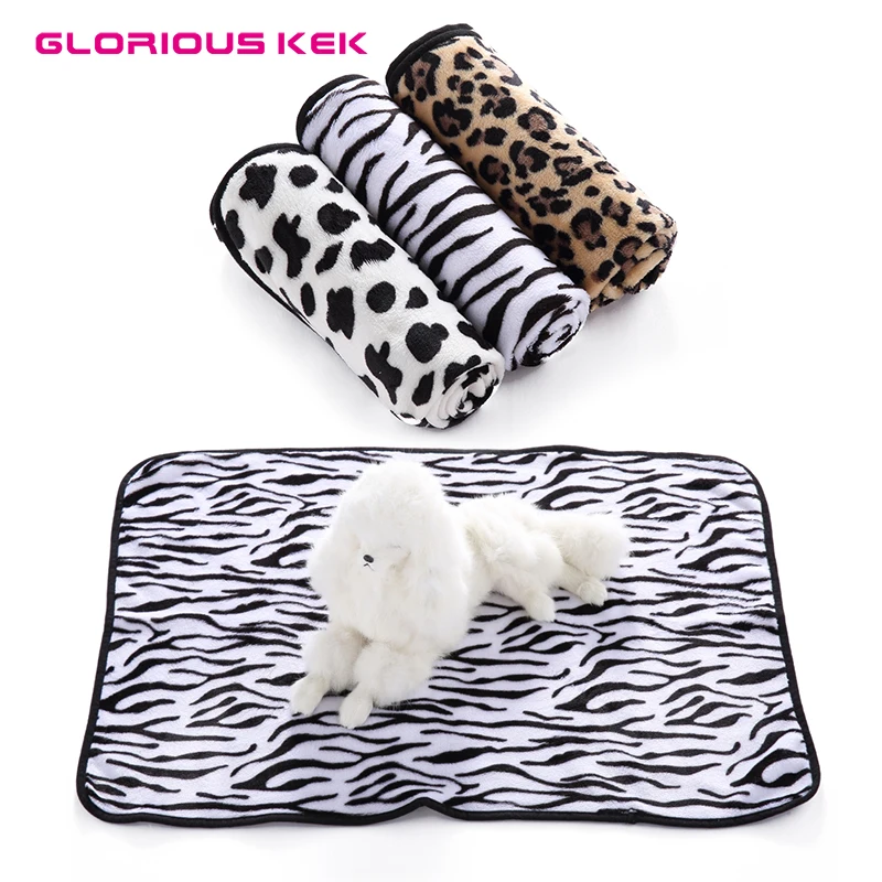 

Pet Blanket Fleece Warm Leopard Zebra Cows Pattern Pet Bed Mat for Dogs Cats Soft Cushion for Pet Gift Daily Accessories S/M/L