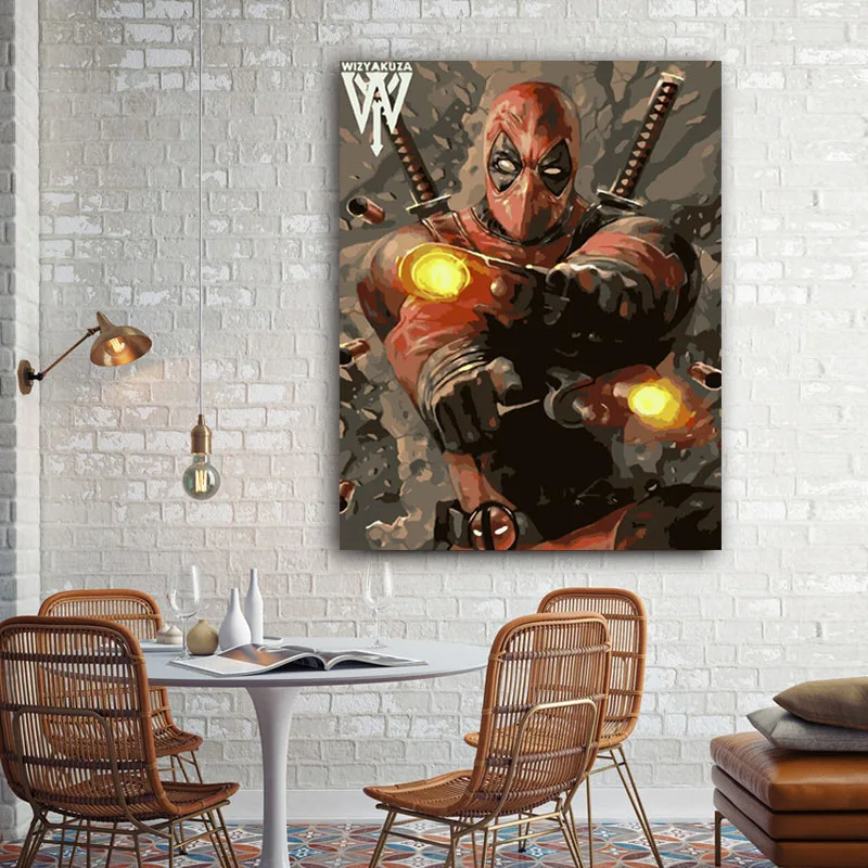 

DIY colorings pictures by numbers with Spider-Man picture drawing painting by numbers framed Home