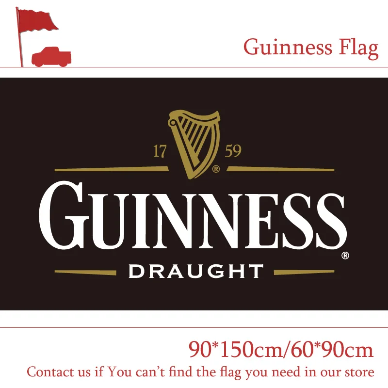 

Free shipping Guinness Beer Flag 3x5ft Custom Banner 90x150cm 60x90cm Sport Flag