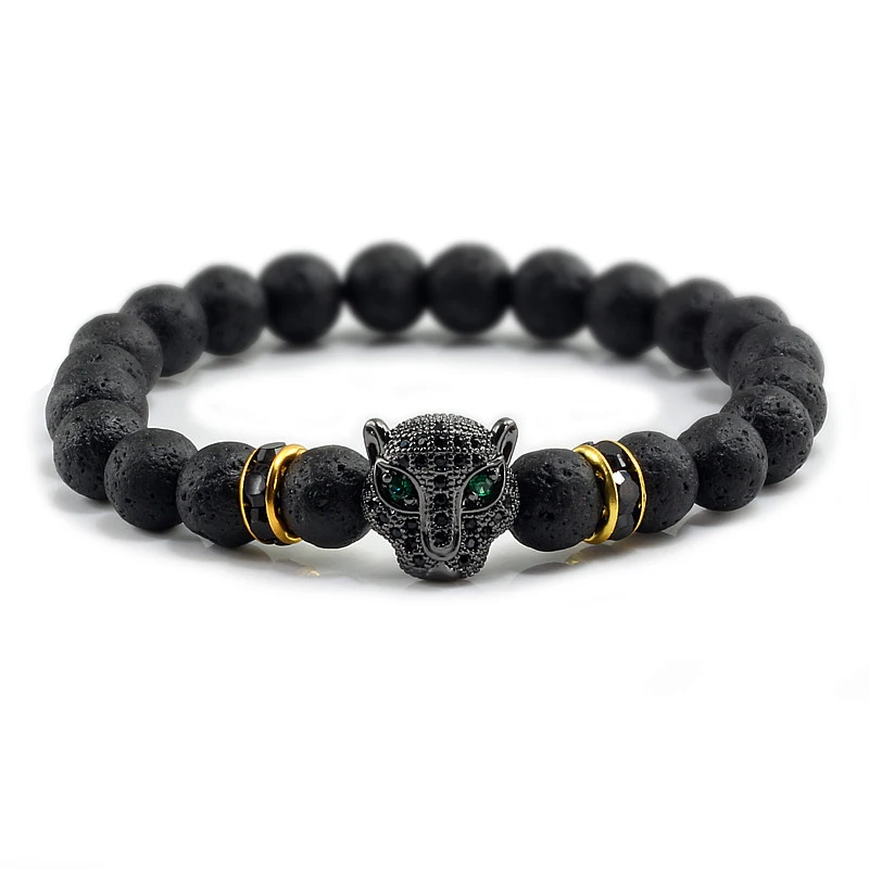 Leopard Head Natural Stone Bracelet 1