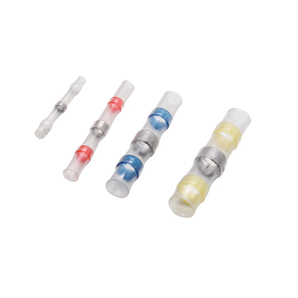 

SST Shrinkage Solder Sleeve Heat Shrink Butt Wire Connectors Waterproof Tinned Copper Solder Seal Terminals Wire Splice Connect